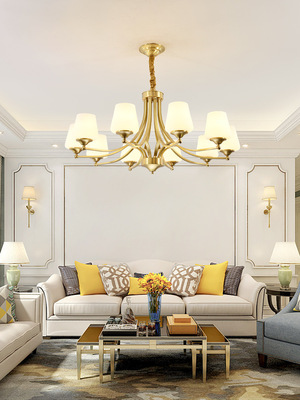 美式客厅吊灯主卧室吸顶灯现代简约灯饰网红个性创意金色轻奢