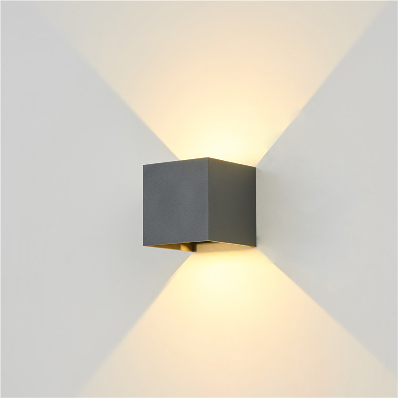 LED防雨水壁灯户外墙壁灯方形铝材上下发光可调光角度壁灯