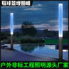 现代简约LED景观灯柱 喷水喷气泡水柱灯 动态泡泡氛围景观庭