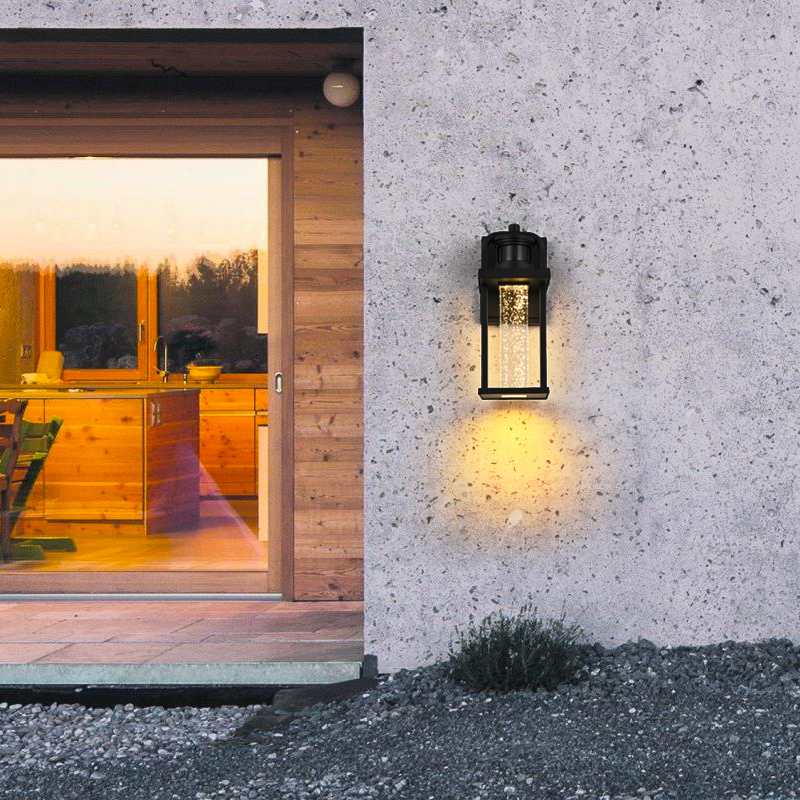 人体感应水晶壁灯现代简约LED户外防水外墙别墅庭院阳台走廊墙