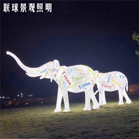 户外发光玻璃钢大象雕塑定制商场卡通动物造型灯装饰品美陈摆件